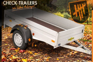 Humbaur HA 102113 KV 1-Achser, 1000kg/775kg Nutzlast, 205x131x35 cm, gebremst, mit Klappe vorne•