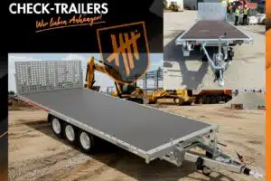 Vermietung "MULTI" Multitransporter gebremst, 500 x 200. 3500 kg mit durchgehender Auffahrrampe kippbar