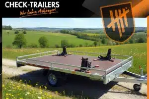 Vermietung "QUAD" Multitransporter 1300 kg, 293x194 cm, 960 kg Nutzlast, mit Rampen, Reling auch für Quad, Motorräder, Rasenmäher usw.