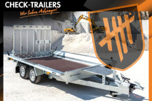 Builder-3 3518/2 S 3t, 3000 kg Zweiachser, Temared/Martz Baumaschinentransporter, durchgehende Rampe•